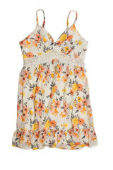 Cream Crochet Waistband Mini Dress