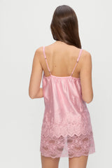 First Crush Satin Babydoll Dress - Pillow Talk Pink