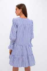 Blue and White Stripe Cotton Poplin Kenzo Dress