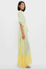 Mint Chiffon Rainier Caftan Gown
