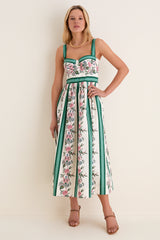 Belle Bouquet Stripe Cotton Maria Dress