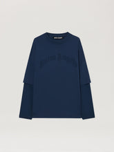 Curved Logo Double Long Sleeved T shirt