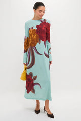 Peony Placee Long Sleeve Swing Dress