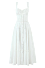Light Blue Check Pattern A-line Dress