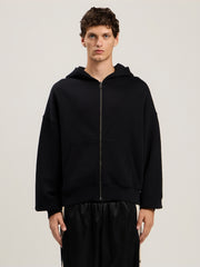 Back Curved Logo Zip Hoodie