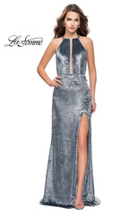 Long La Femme Prom Dress with Plunging Neckline