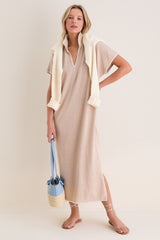 Sandstone Pique Melissa Maxi Dress
