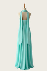 Lavender Twist Empire Chiffon Long Scarf Dress