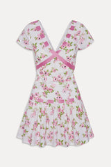 Belladonna Cotton Floral Mini Dress - Rosebush