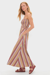 Mustard Agua Stripe Annikekn Maxi Dress