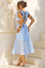 Gaining Ground Midi Dress - Steel Blue
