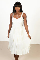 Ivory Satin Bustier Dress