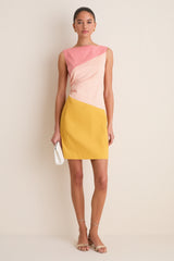 Sorbet Colorblock Stretch Taffeta Gigi Mini Dress