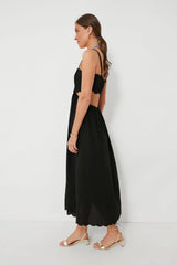 Black Scallop Hem Dress
