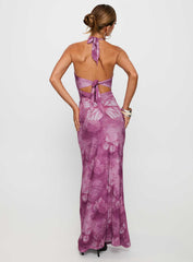 Nathaleia Halter Maxi Dress Purple