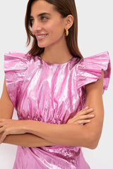Pink Plisse Coolidge Mini Dress