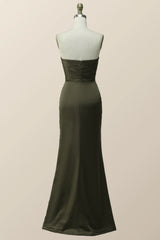 Strapless Olivia Green Mermaid Long Bridesmaid Dress