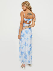 Hamri Maxi Dress White / Blue Floral