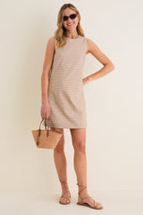 Mocha Gingham Yvette Mini Dress