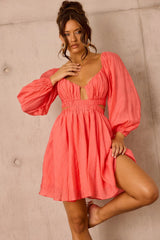 Like Honey Mini Dress - Coral