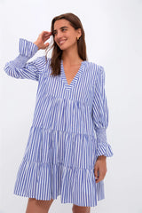 Blue and White Stripe Cotton Poplin Kenzo Dress
