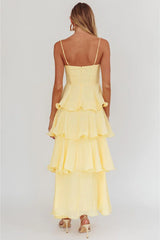 Shaina Ruffled Tier Maxi Dress - Yellow