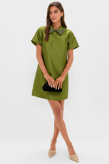 Green Embellished Aurelie Shift Dress