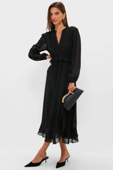Black Textured Dot Selwyn Dress