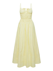 Loralei Shirred Maxi Dress Yellow