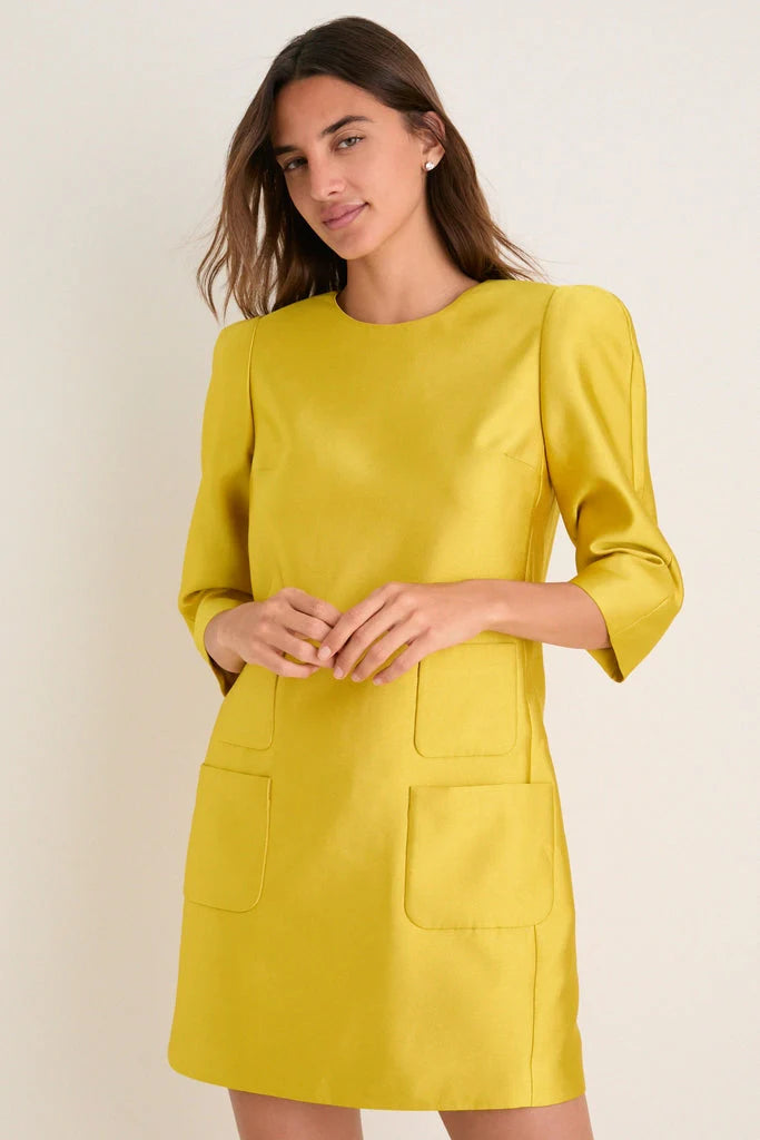 Marigold Dupioni Delphine Mini Dress
