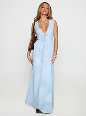 Pokey Maxi Dress Blue Check