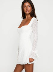 Dalzine Long Sleeve Mini Dress White