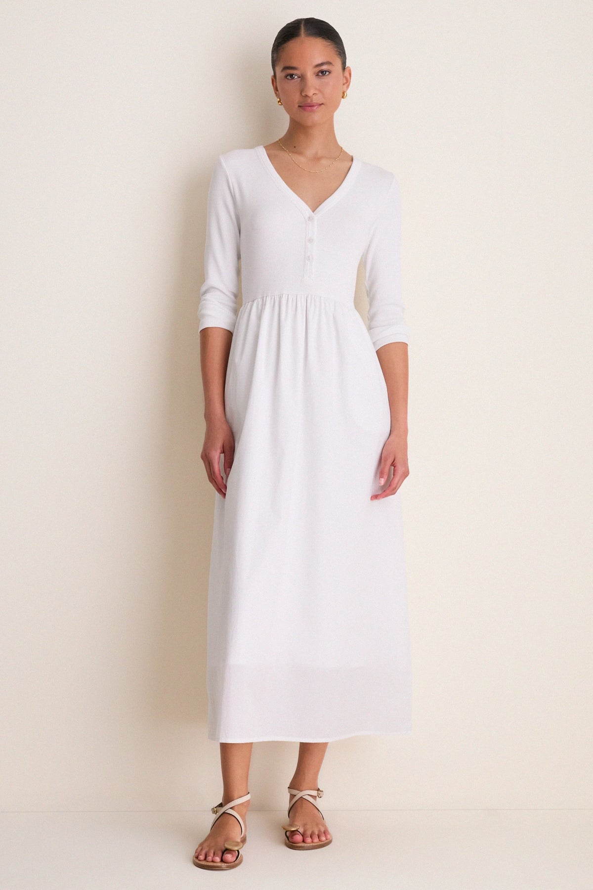 White Mixed Media Lizzie Dress