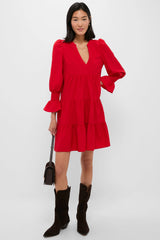 Red Crepe Kenzo Dress