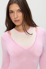 Logan Knit Mini Dress - Pink Cloud