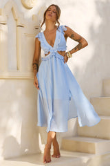 Gaining Ground Midi Dress - Steel Blue