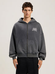 Palm Leaf Loose Zip Hoodie